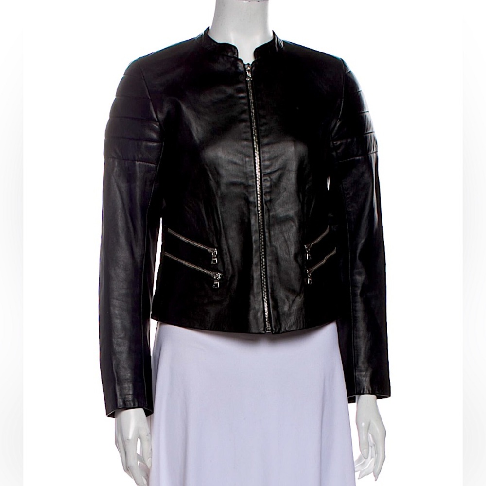 Sandro lamb leather biker jacket